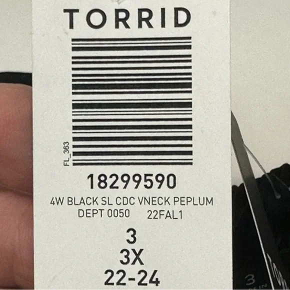 Torrid Foxy Cinched Front Peplum Tank Top Women Size 2X Stretch 22/24 Bl… - Picture 8 of 14